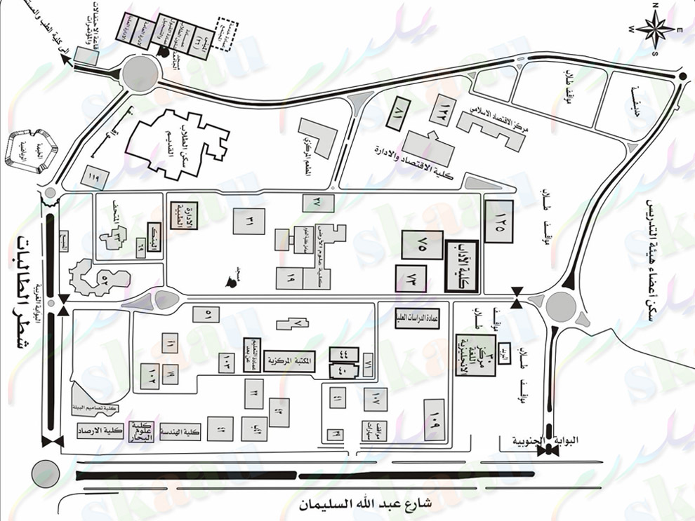 ٢٩ جامعة الملك عبدالعزيز مبنى خرائط الوصول